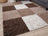 Area Rug Modern Luxury Shaggy Rug, Multicolour Pattern Carpet, Ultra Soft for Bedroom, Living Room, Kids Room, (160x230 cm, Brown)