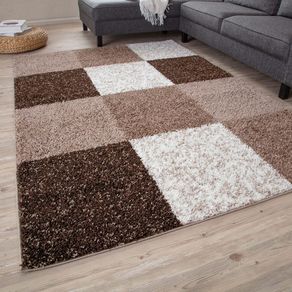 Area Rug Modern Luxury Shaggy Rug, Multicolour Pattern Carpet, Ultra Soft for Bedroom, Living Room, Kids Room, (160x230 cm, Brown)