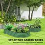 Set of Two 181 x 93cm Steel Planters - Green Image 5