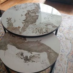 Set of two marble  coffee tables