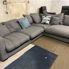 Large grey corner sofa set