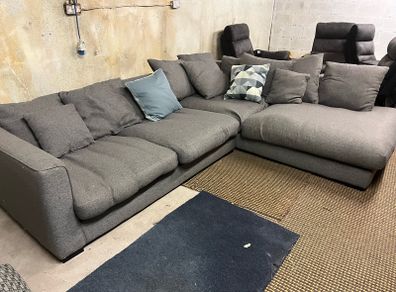 Large grey corner sofa set