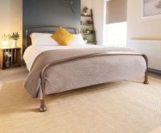 Natural Sustainable Beige Cotton Border Herringbone Jute Area Rug Soft Durable Flatweave Mat Sisal Living Room Entrance Kitchen Hallway Carpet Rugs 160cm x 230cm