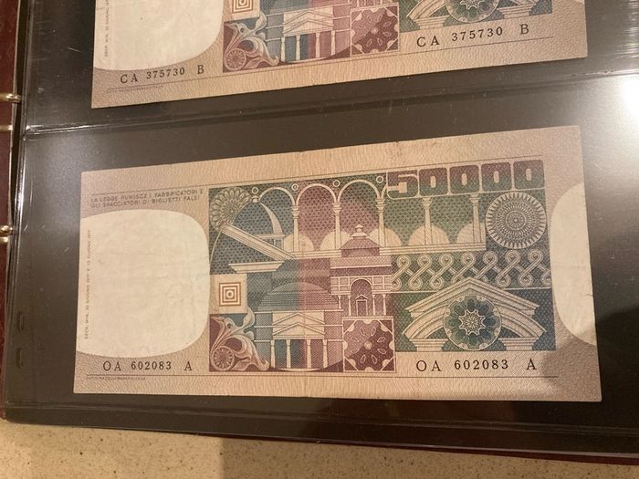 Italy 1977 to 1982 50,000 lire