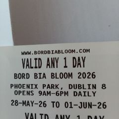 Bloom 2026 TICKETS x 2 for sale.