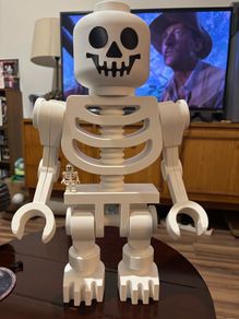 Giant Lego style brick skeleton