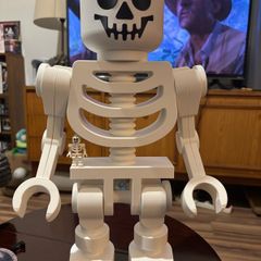 Giant Lego style brick skeleton