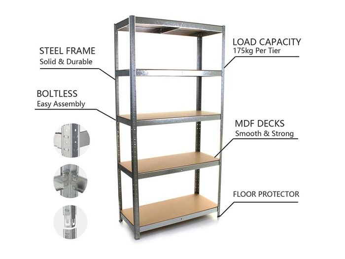 150 x 70 x 30cm Boltless Shelving Unit Rack Storage 175kg