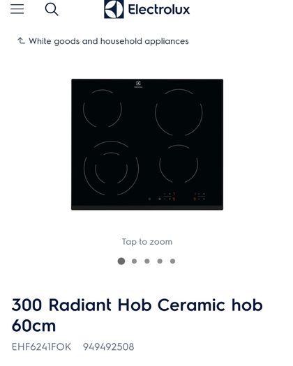 Brand New/ Unopened Electrolux Hob - 300 Radiant Hob Ceramic hob 60cm