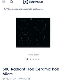 Brand New/ Unopened Electrolux Hob - 300 Radiant Hob Ceramic hob 60cm