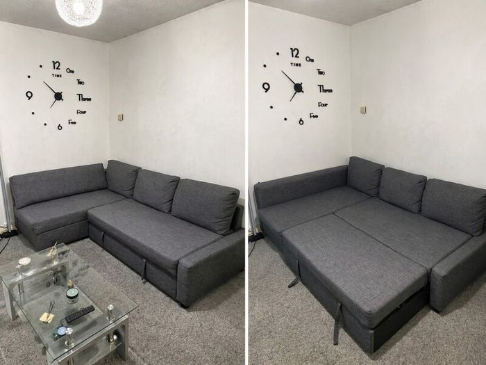 IKEA Corner Sofa Bed with Storage  Dark Grey