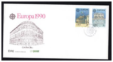 1990 Ireland Europa: Post Office Building Commemorative Stamps An Post First Day Cover (FDC)