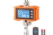 Digital Crane Scale, 2200 lbs/1000 kg, Industrial Heavy Duty Hanging Scale with Remote Control, Cast Aluminum Case &amp; LCD Screen, High Precision for Construction, Factory, Farm, Hunting (Orange