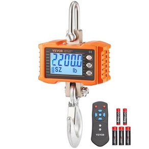 Digital Crane Scale, 2200 lbs/1000 kg, Industrial Heavy Duty Hanging Scale with Remote Control, Cast Aluminum Case & LCD Screen, High Precision for Construction, Factory, Farm, Hunting (Orange