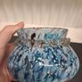 Vintage Art Glass Bowl Turquoise Image 2