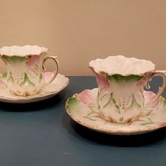Antique china espresso cups x 2