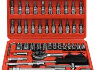 main image for ad Hand Tool Set Mechanics Kit 46 Piece Precision Screwdriver DIY with Hard Case for Maintenance Work Repair