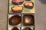 A Set of Vintage Handcrafted Tropical Hardwood Dishes