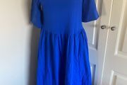 Cos blue cotton dress size S (10-12) with pockets