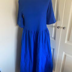 Cos blue cotton dress size S (10-12) with pockets