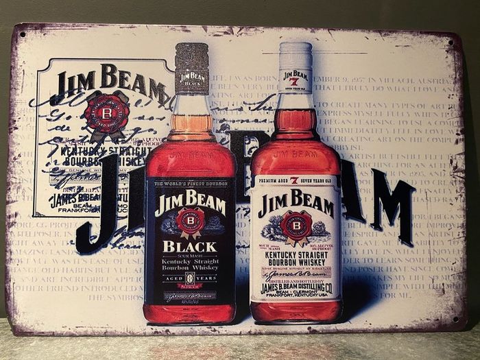 Jim Beam Tin Metal sign