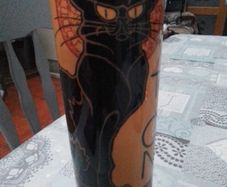 Silhouette d'art Vase Le Chat Noir by Steinlen