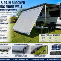 Sun + Rain Blocker 2.8 x 2 m - Front wall for awning