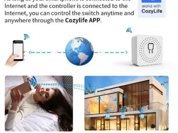 Mini Wifi Smart Switch 2 Way Control Smart life or  Tuya App  16A DIY Light Switches   Alexa Yandex Alice Smart Google Home APP Voice Control