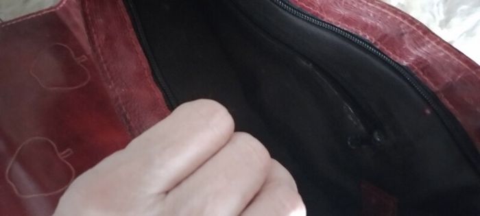 Leather bags one large red long handles tote or shoulde and one smaller shoulder Bag. Shoulder is 15r leather