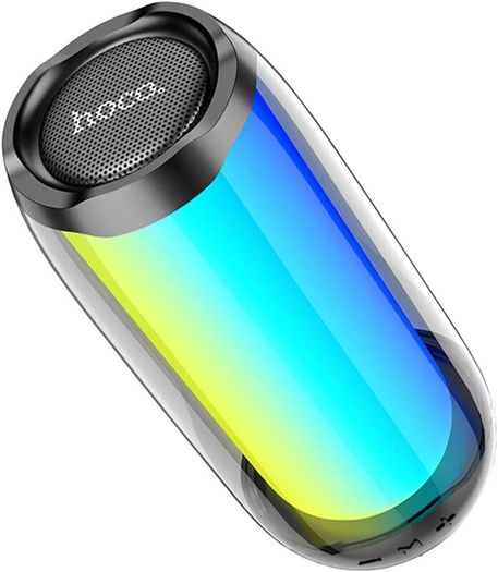 Hoco HC8 - Pulsating Colrful Luminous Wireless Speaker, Bluetooth V5.0, Battery Capacity: 1800mAh, Music Time Up To: 4 Hours, Support Bluetooth, FM, TF card, U disk, TWS, AUX - Black