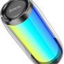 Hoco HC8 - Pulsating Colrful Luminous Wireless Speaker, Bluetooth V5.0, Battery Capacity: 1800mAh, Music Time Up To: 4 Hours, Support Bluetooth, FM, TF card, U disk, TWS, AUX - Black Image 3