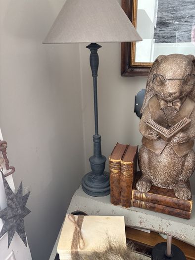 Lamp and. Reading hare