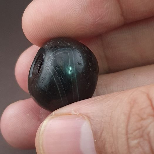 Vintage Natural Pattern Suliemani Tire Shape Agate Bead Amulet