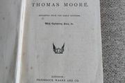 The Poetic Works of Thomas Moore 1895 hardback with a split on the inside cover see photos FREE STANDARD POSTAGE INCLUDED