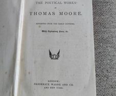 The Poetic Works of Thomas Moore 1895 hardback with a split on the inside cover see photos FREE STANDARD POSTAGE INCLUDED