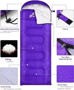 NEW SALE | Sleeping Bag Camping Sleep Bags: Sportneer Warm Sleeping Bags for Single Adults 3-4 Season Waterproof Lightweight Large Ultralight suit for Adult Man Fishing Travel Outdoor