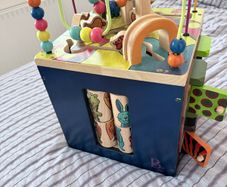 Zany zoo wooden activity cube