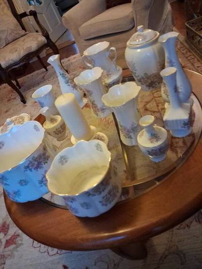 Royal Tara Vintage Pink Floral China Collection of 14 Pieces