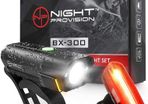 NIGHT PROVISION BX-300 USB Rechargeable LED Bike Light Set Front and Back Cycling Safety Lights Best Headlight with New DUO-120 USB Tail Light for Adults Kids Men Women (FREE POSTAGE)