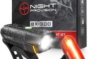 NIGHT PROVISION BX-300 USB Rechargeable LED Bike Light Set Front and Back Cycling Safety Lights Best Headlight with New DUO-120 USB Tail Light for Adults Kids Men Women (FREE POSTAGE)