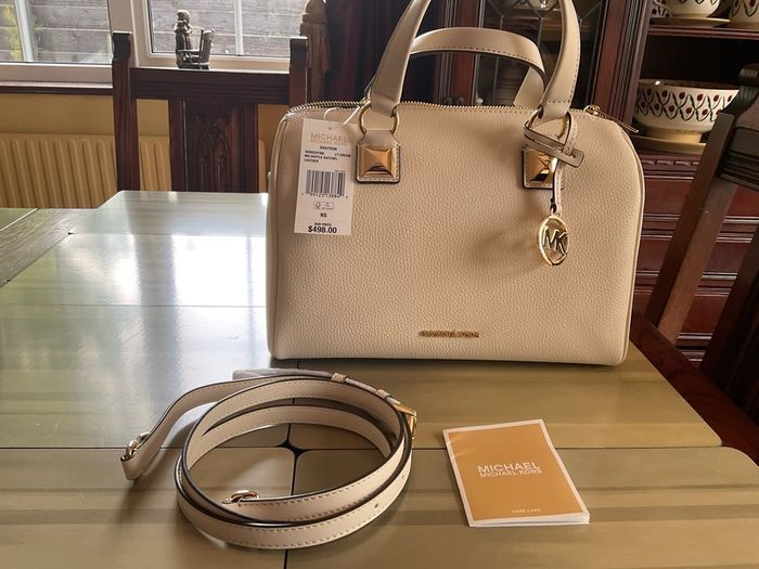 Michael Kors SALE  new with tags on  cream Grayson medium duffle satchel