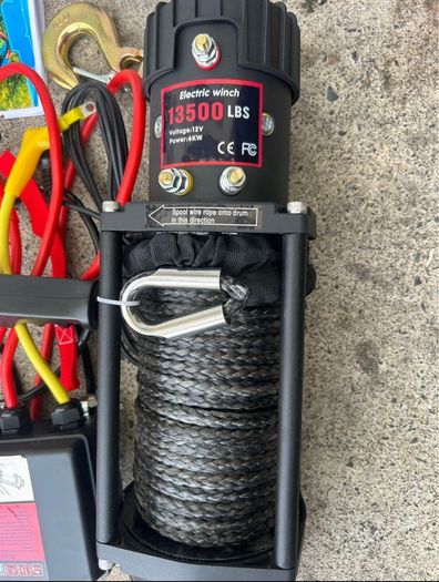 Electric Winch 13500 LBS/ 6123KG 12V 27M/92FT Synthetic Tow Rope
