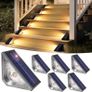 Solar Step Lights 6 Pack - Solar Fence Lights for Stair, Deck, Porch, Patio, Fence, Garden, Yard Image 3