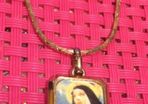 Gold Necklace Religious Pendant