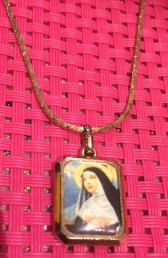 Gold Necklace Religious Pendant
