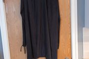Boohoo  Suedette Long Black  Jacket  / Cardigan.   S. M - 12.  B.N.W.T.