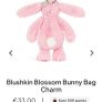 New JELLYCAT Blushkin Blossom Bunny Bag Charm Image 3
