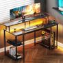 Gaming Desk with LED Lights, 120x50 cm Image 7