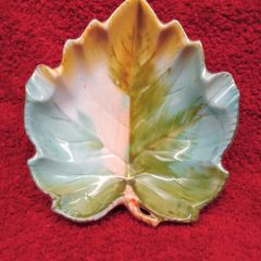 Vintage Leaf Ashtray / Dish. ( Hand Painted )