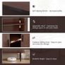 Sideboard Buffet Storage Cabinet with Tambour Sliding Door Walnut Image 4
